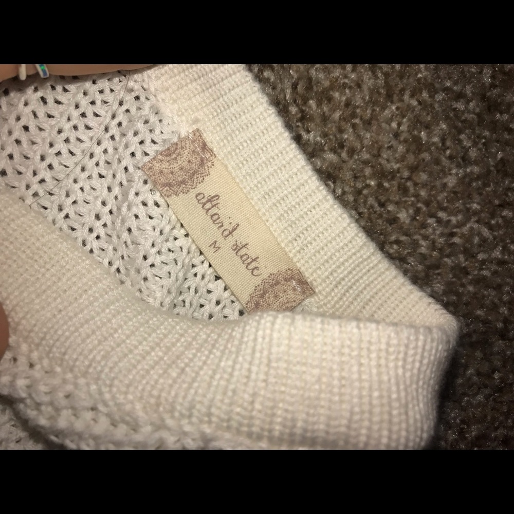 oversized white knit sweater